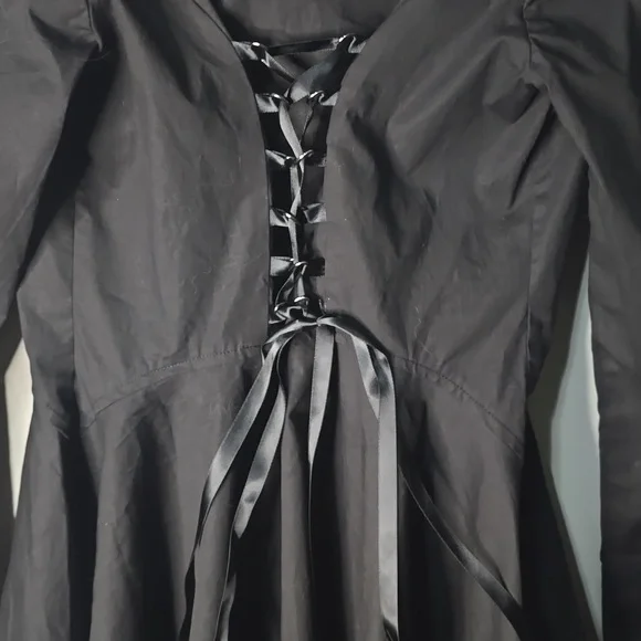 Killstar Gothic Button Down Dress With Lace Accents - Picture 8 of 9